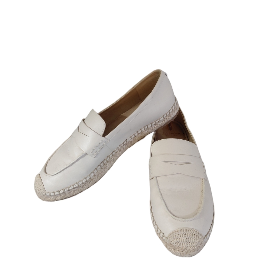 Sam Edelman Cream Espadrille Flats Women's Size 9.5 Leather Loafers